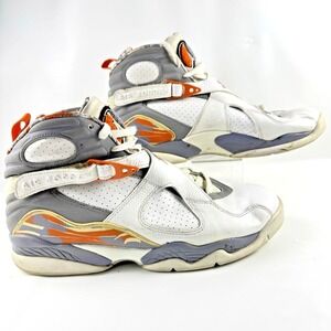 Air Jordan 8 Retro Orange Blaze 2007 Mens Size 13 White Grey Orange 305381 102 O